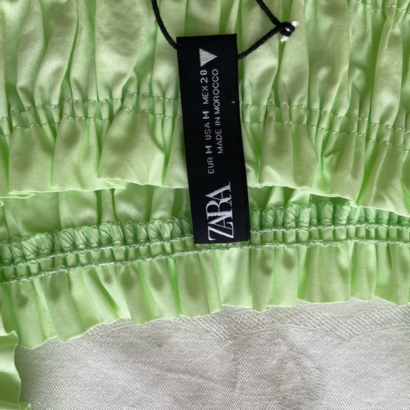 Zara Lime Green Voluminous Poplin Shirt M NWOT - Picture 7 of 9